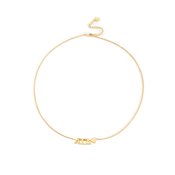 N202 AGD-Alpha Gamma Delta Heart Necklace