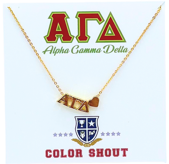 N202 AGD-Alpha Gamma Delta Heart Necklace