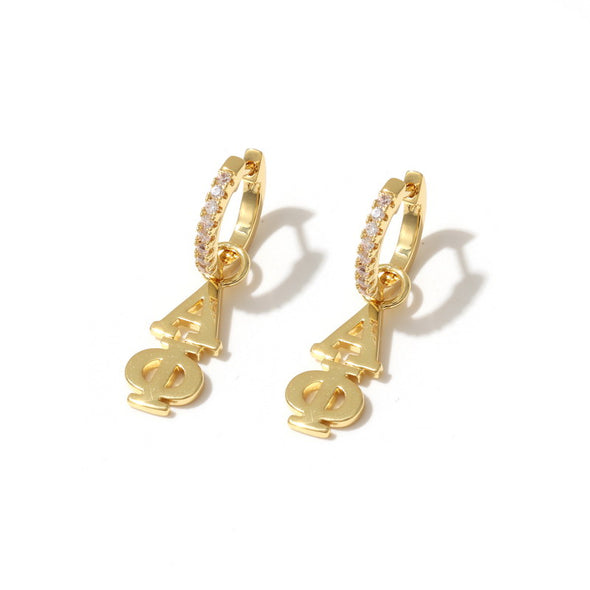 E208 - AP - Alpha Phi Greek Letter Earrings