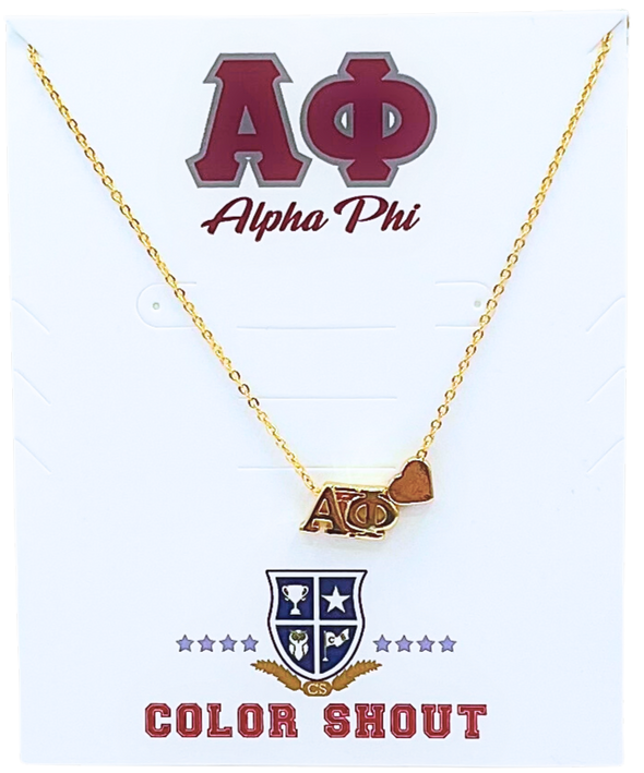 Alpha Phi Heart Necklace