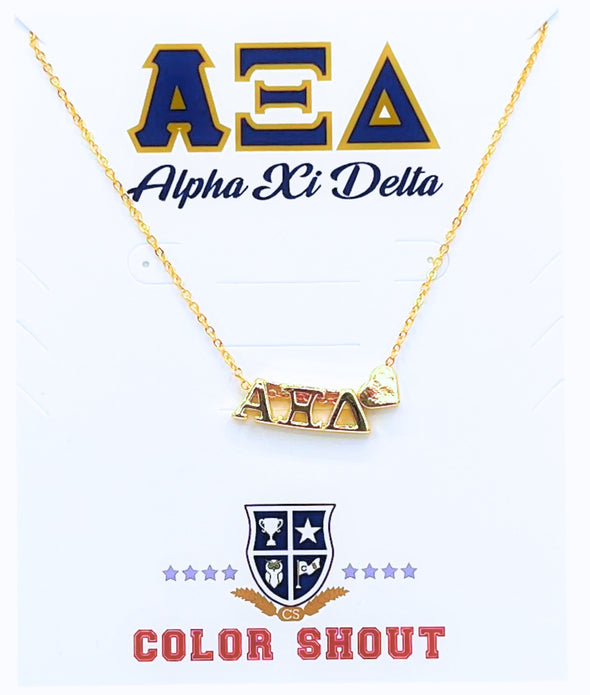 Alpha Xi Delta Heart Necklace
