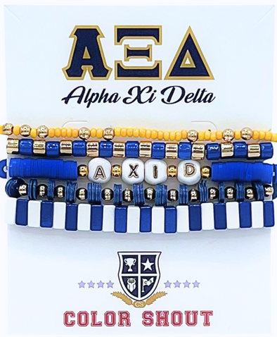 B204 AXD-Alpha Xi Delta Mega 5 Bracelet Mega Stack