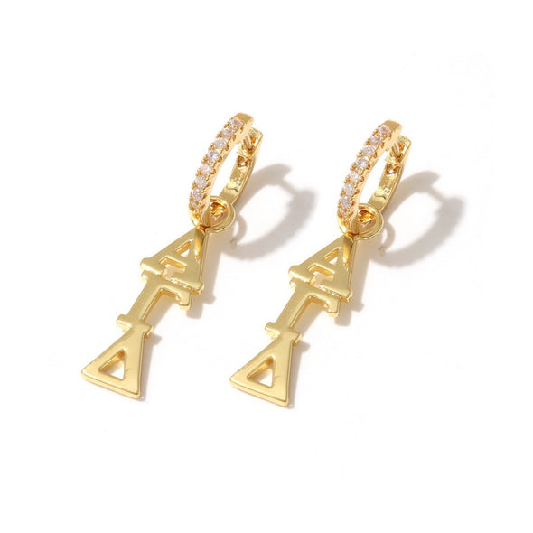E208 - AGD -Alpha Gamma Delta Greek letter earrings
