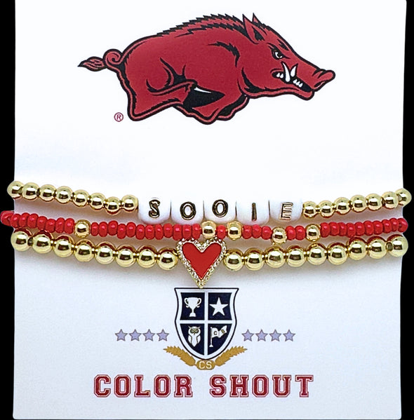 B202 - 'I Love' University of Arkansas Bracelet Stack