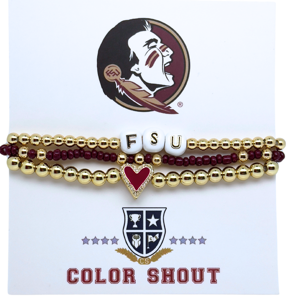 B202 - 'I Love' FSU Bracelet Stack
