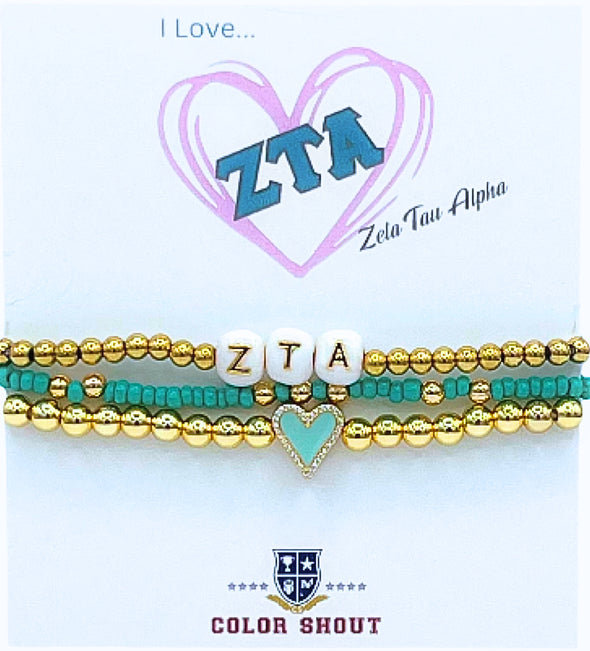 B202- Sorority 'Love' Bracelet Stack