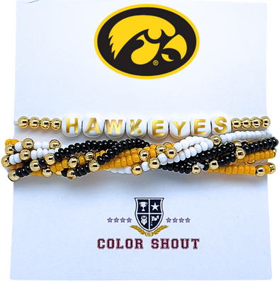 B209 - Iowa Hawkeye's 'Lucky 7' Bracelet Stack