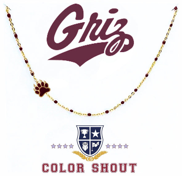 The College Logo Necklace: Side Set Logo on Enamel Bead Necklace
