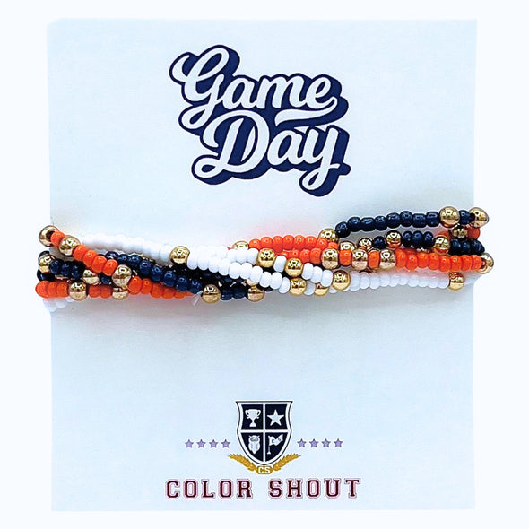 B201- Game Day Team Colors: Set of 6 Stretch Bracelets