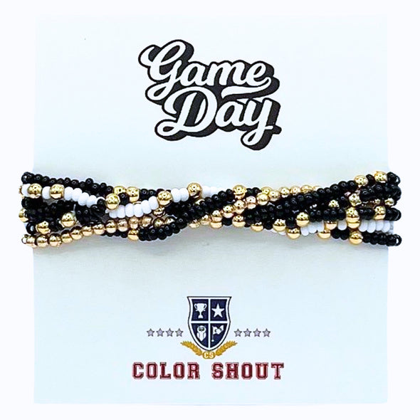 B201- Game Day Team Colors: Set of 6 Stretch Bracelets