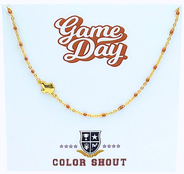The Game Day Necklace: Side Set Football on Enamel Bead Necklace