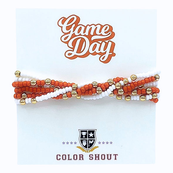 B201- Game Day Team Colors: Set of 6 Stretch Bracelets