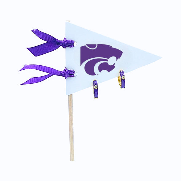 Kansas State Huggie Hoops on Pennant Flag