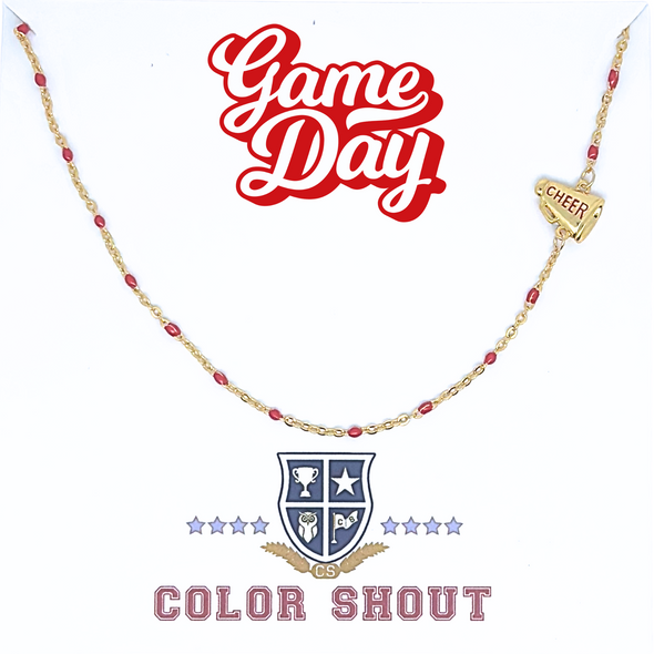 N203- The Game Day Necklace: Sports Balls on Enamel Bead Necklace