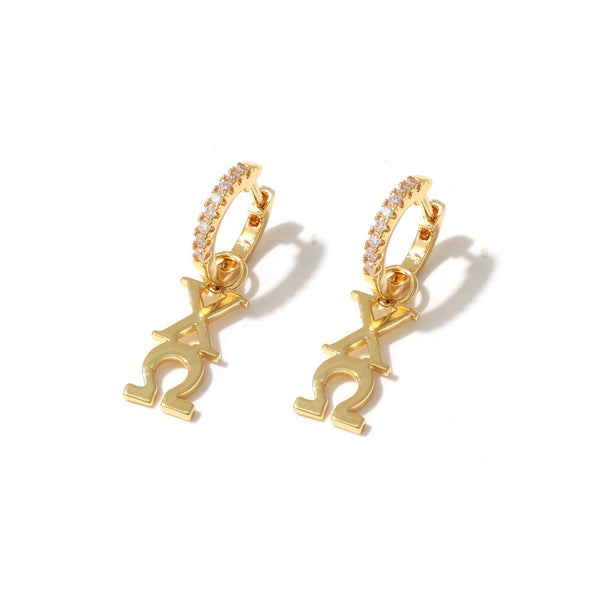 E208 - XO - Chi Omega Greek Letter Earrings