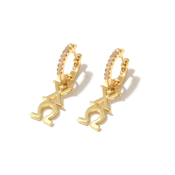 E208 - XO - Chi Omega Greek Letter Earrings