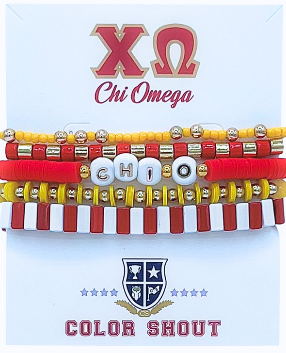 Chi Omega 5 Bracelet Mega Stack
