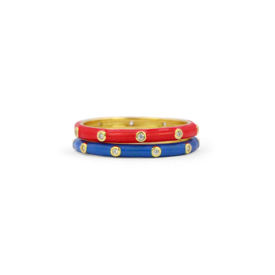 R201 SMU-SMU two Enamel Stack Ring Set