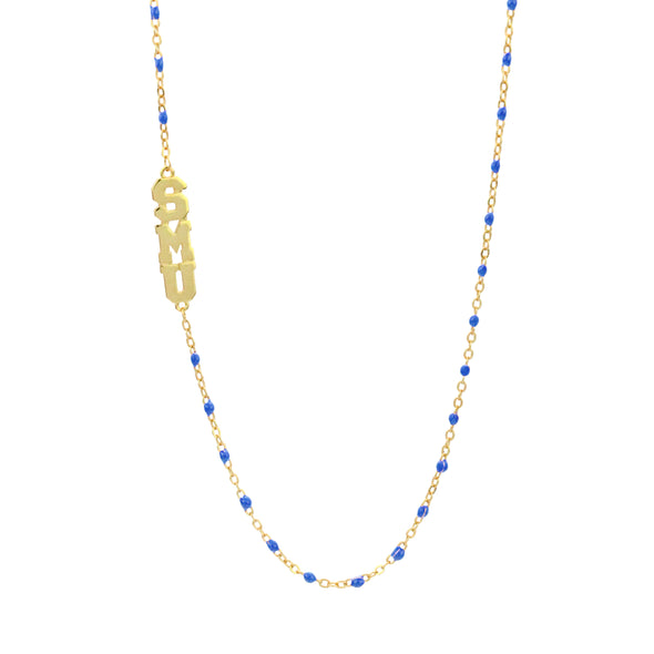 The SMU Necklace: Side Set SMU Enamel Bead Necklace