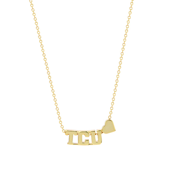N202 TCU-I Love TCU:  TCU Heart Necklace