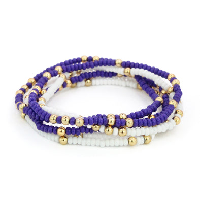 TCU: Purple Out! Set of 6 Stretch Bracelets