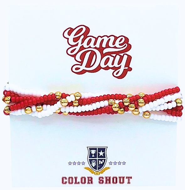 B201- Game Day Team Colors: Set of 6 Stretch Bracelets