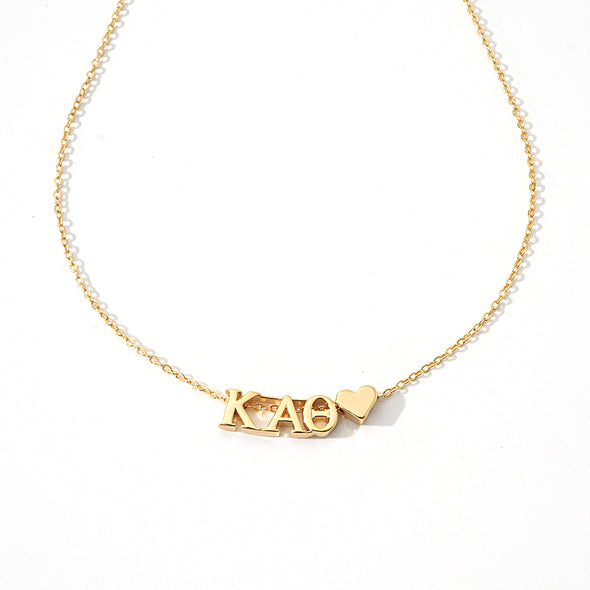 N202 KAT-Kappa Alpha Theta Heart Necklace