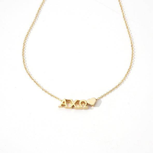 Alpha Chi Omega Heart Necklace
