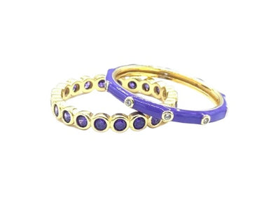 Purple Sparkle: 2 Ring Set