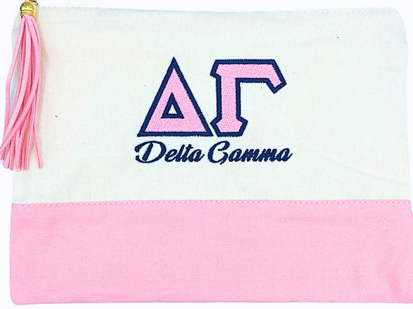 Delta Gamma Embroidered Greek Letter Pouch