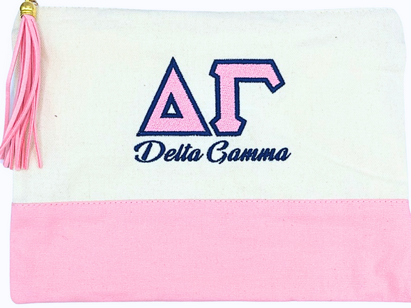 Sorority Embroidered Greek Letter Pouch