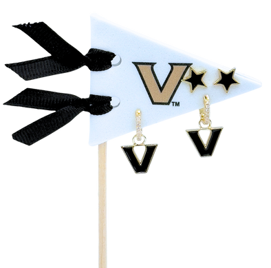 E203 - VAN: Vanderbilt University Pennant Pair Earring Set