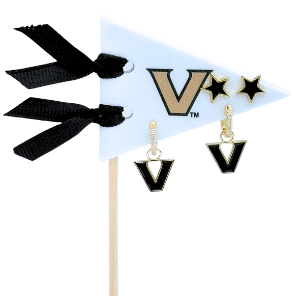 E203 - VAN: Vanderbilt University Pennant Pair Earring Set