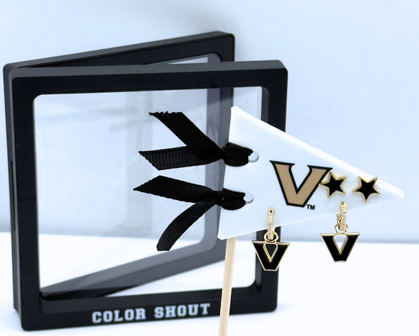 E203 - VAN: Vanderbilt University Pennant Pair Earring Set