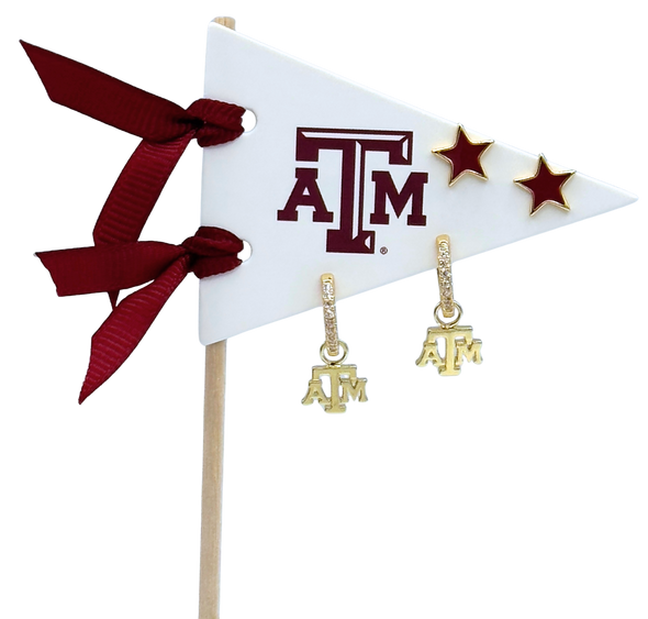 College: Pennant Pair Earring Set