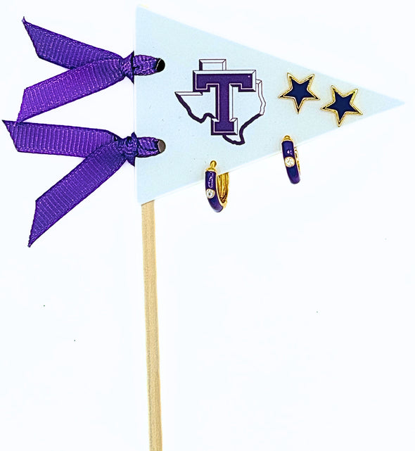 College: Pennant Pair Earring Set