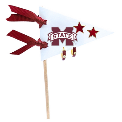 E203-MSU Mississippi State Pennant Pair Earring Set