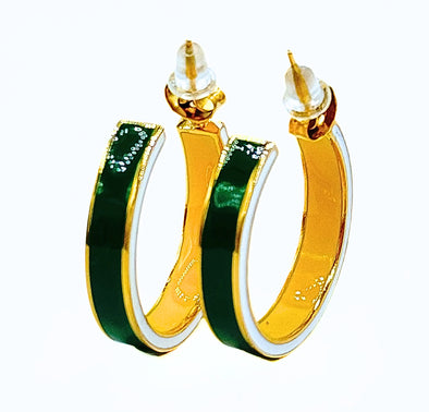 E206 - BAY : Baylor University 50/50 Enamel Hoops
