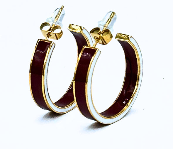 E206 - TAM : Texas A&M University 50/50 Enamel Gameday Hoops