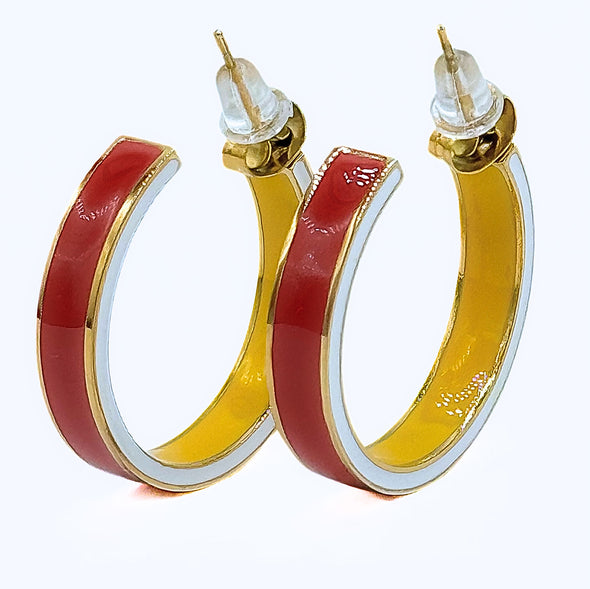 E206 College: 50/50 School Colors Enamel Hoops