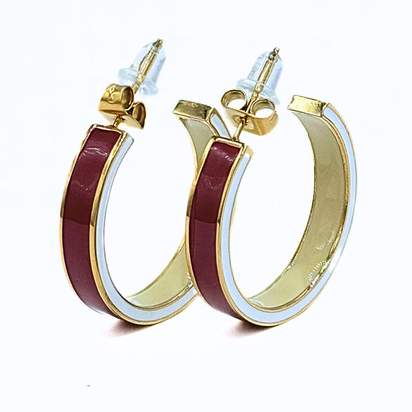 E206 College: 50/50 School Colors Enamel Hoops