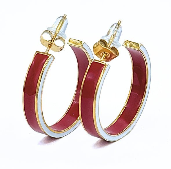 E206 - ARK : University of Arkansas 50/50 Enamel Hoops