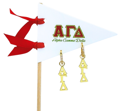 E208 - AGD -Alpha Gamma Delta Greek letter earrings