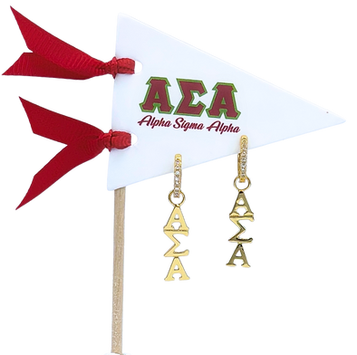 E208 - ASA - Alpha Sigma Alpha Greek Letter Earrings