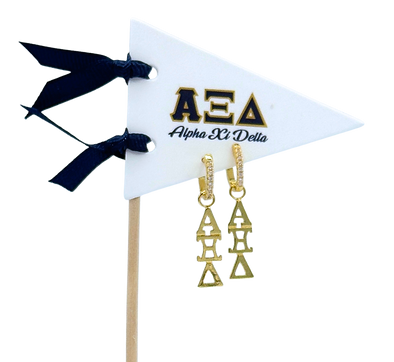 E208 - AXD - Alpha Xi Delta Greek Letter Earrings