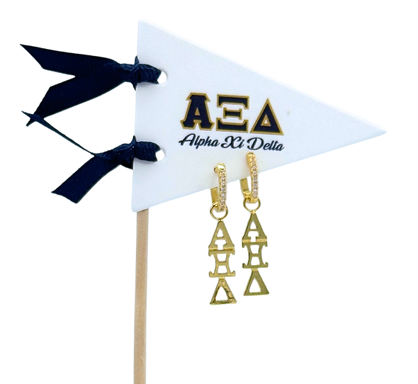 E208 - AXD - Alpha Xi Delta Greek Letter Earrings