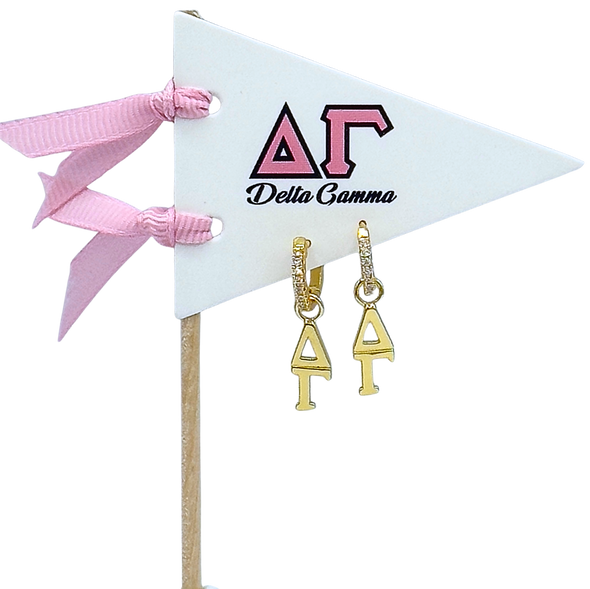 E208 - DG -Delta Gamma Greek Letter earrings
