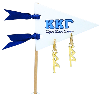 E208 - KKG -Kappa Kappa Gamma Greek Letter Earrings