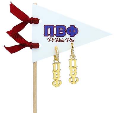 E208 - PBP - Pi Beta Phi Greek Letter Earrings