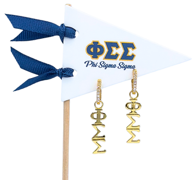 E208 - PSS - Phi Sigma Sigma Greek Letter Earrings